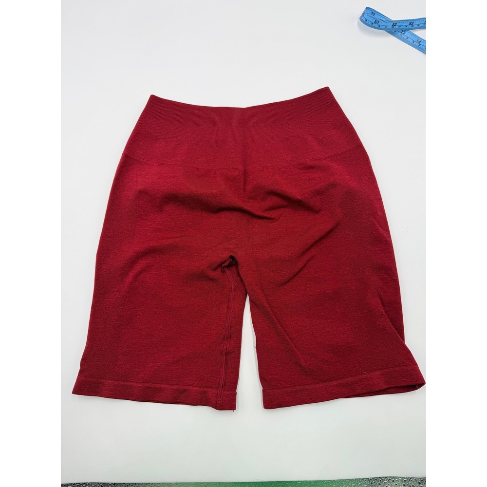 Alphalete Amplify Scrunch Butt Biker Shorts Burgundy Marl High Rise Gym Shorts M